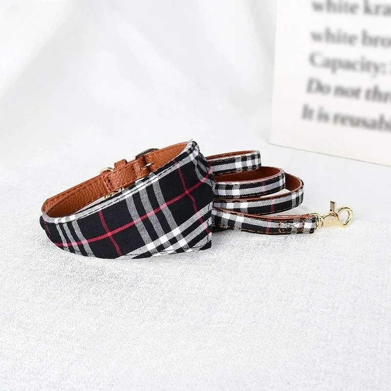 Loudik's جديد منقوشة الحيوانات الأليفة مثلث وشاح الكلب وشاح طوق المقود مجموعة المتوسطة والصغيرة الكلب مستلزمات الحيوانات الأليفة الملحقات #4