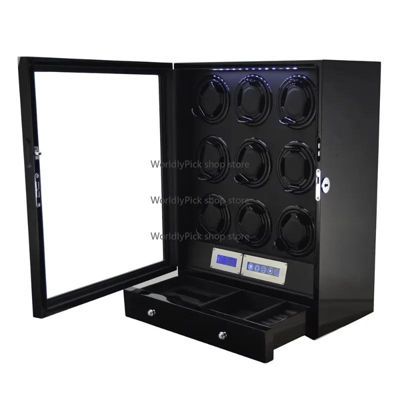 

GC03-N20BB Wooden Led Watch Display Winder Box Motor Automatic Wristwatch Watch Winder Safe