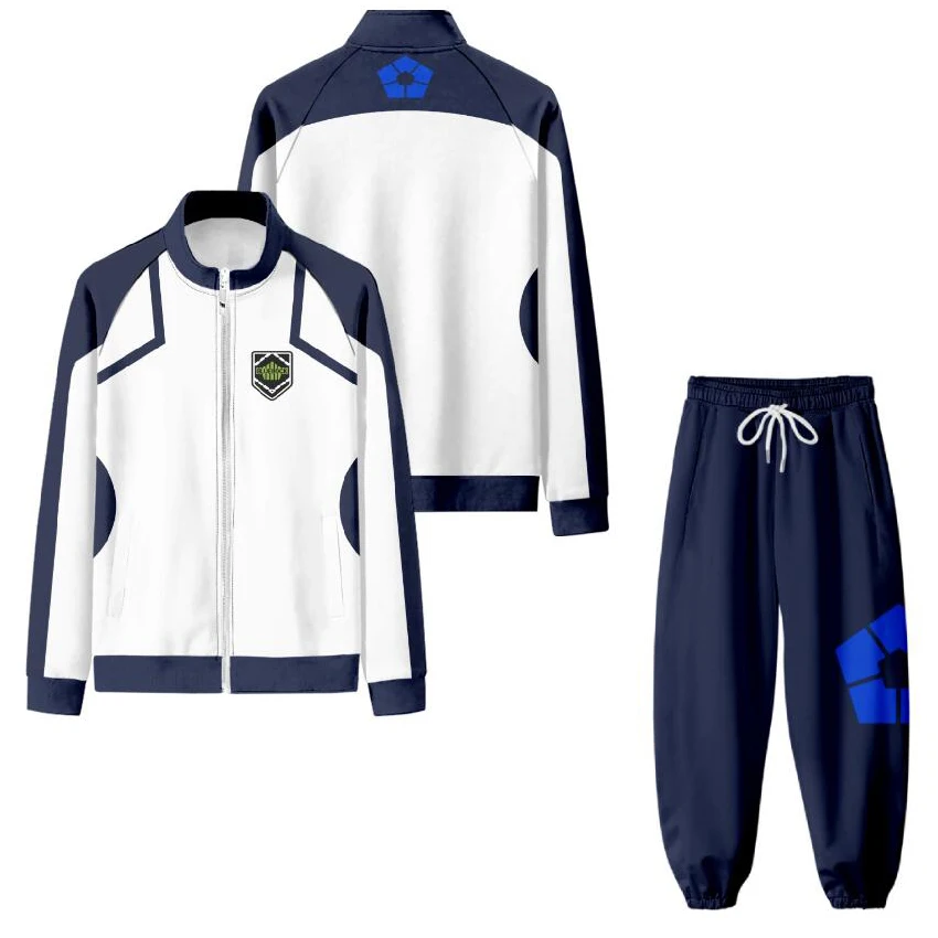 Blue Lock Anime Cosplay Costume Reo Nagi Bachira Isagi Chigiri Full-Zip Sportswear Tracksuit Sweatshirt Hoodie Daily Wear