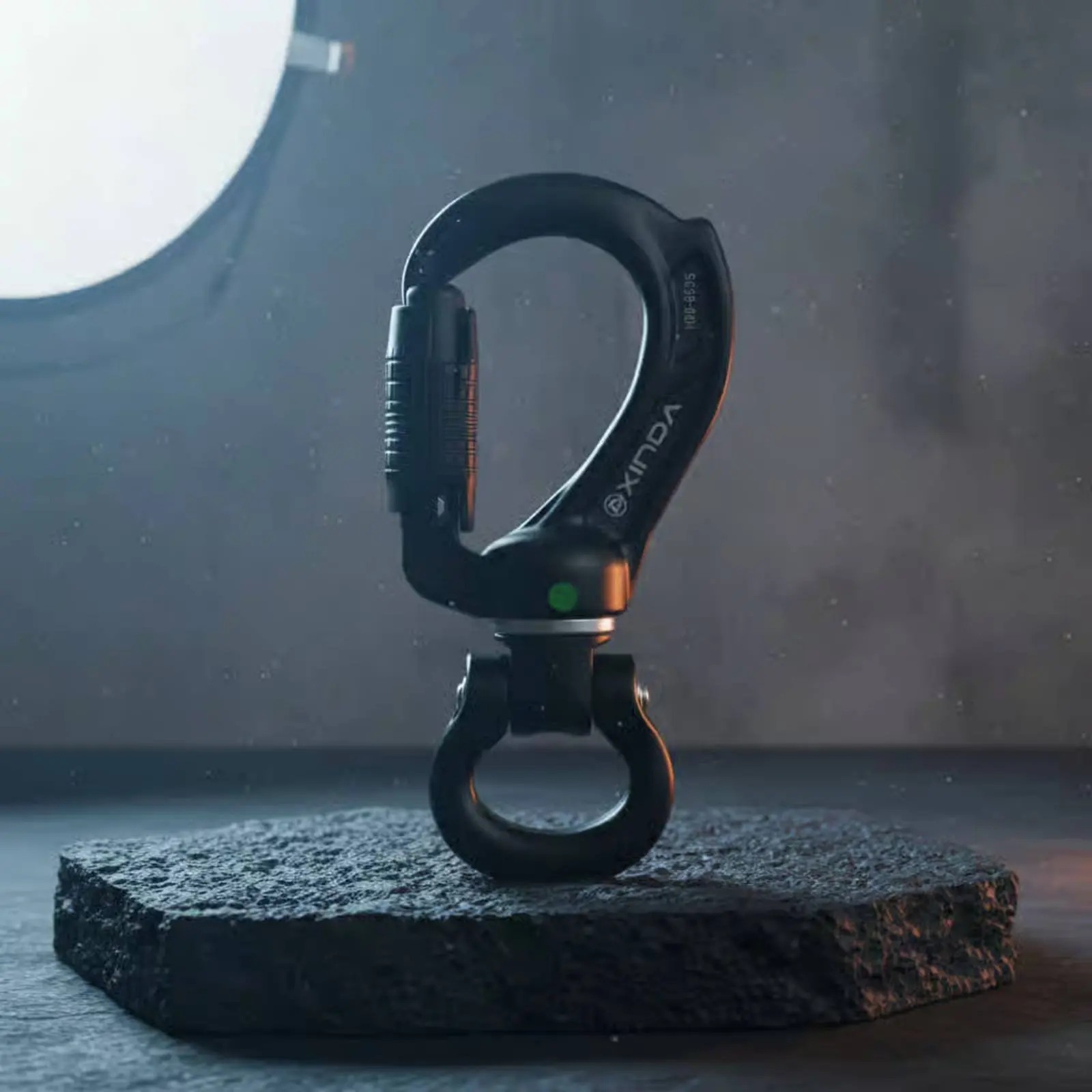 Rotating Locking Carabiner Automatic Lock Rescue Swivel Hook Rotating Carabiner 26 26 kN Strength Safety Connector