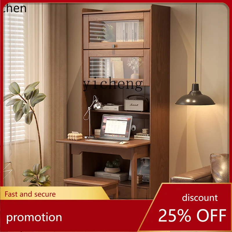 

ZML складной стол, книжная полка, встроенный компьютерный стол из массива дерева, ореха, домашний книжный шкаф для спальни