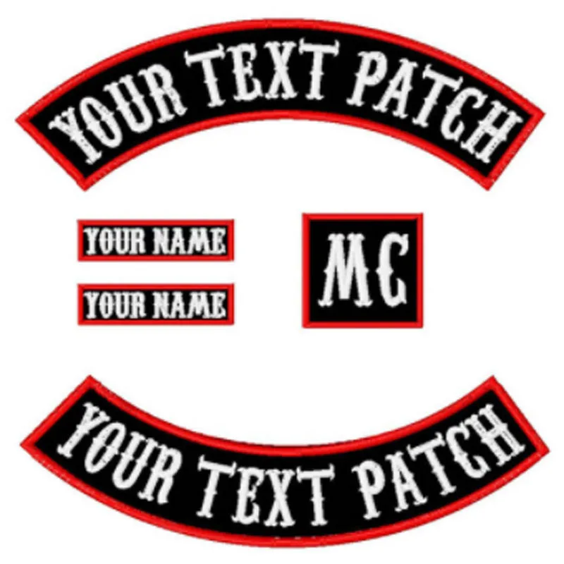 5PCS custom embroidery patch iron on rocker patches for cloth