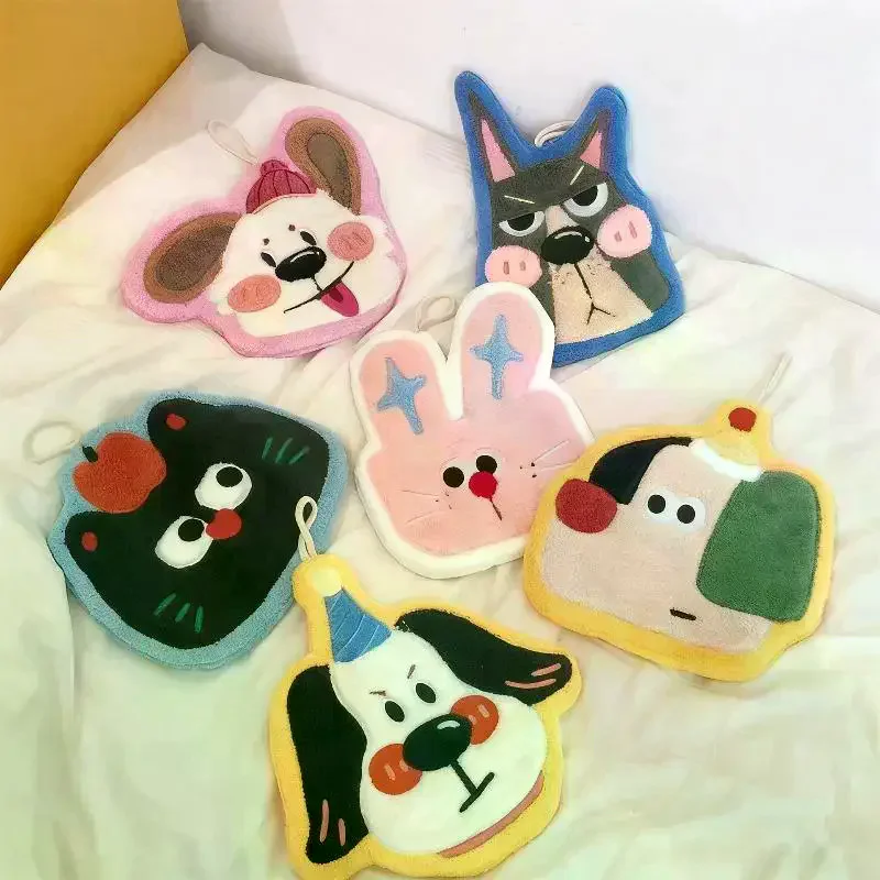 

Мультяшное полотенце из кораллового флиса для кухни, милое полотенце-кошка для рук, салфетка для уборки, подвесное полотенце для ванной, впитывающая тряпка для чистки