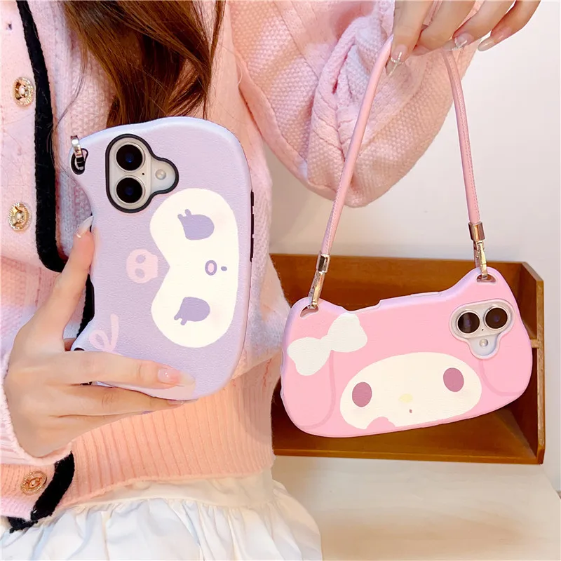 Messenger Kuromi My Melody handbag Phone Case for iPhone 16 15 14 13 Pro Max 16pro haversack backpack shoulder bag Cover