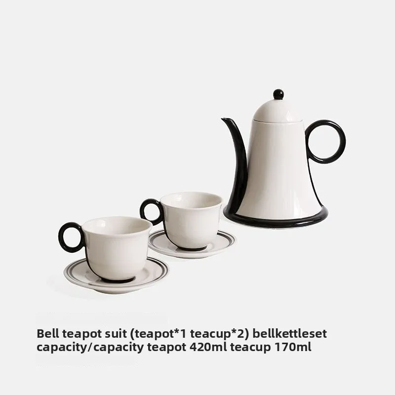 Simple cream style ceramic teapot set, exquisite afternoon teapot for home use, ceramic material underglaze color gift