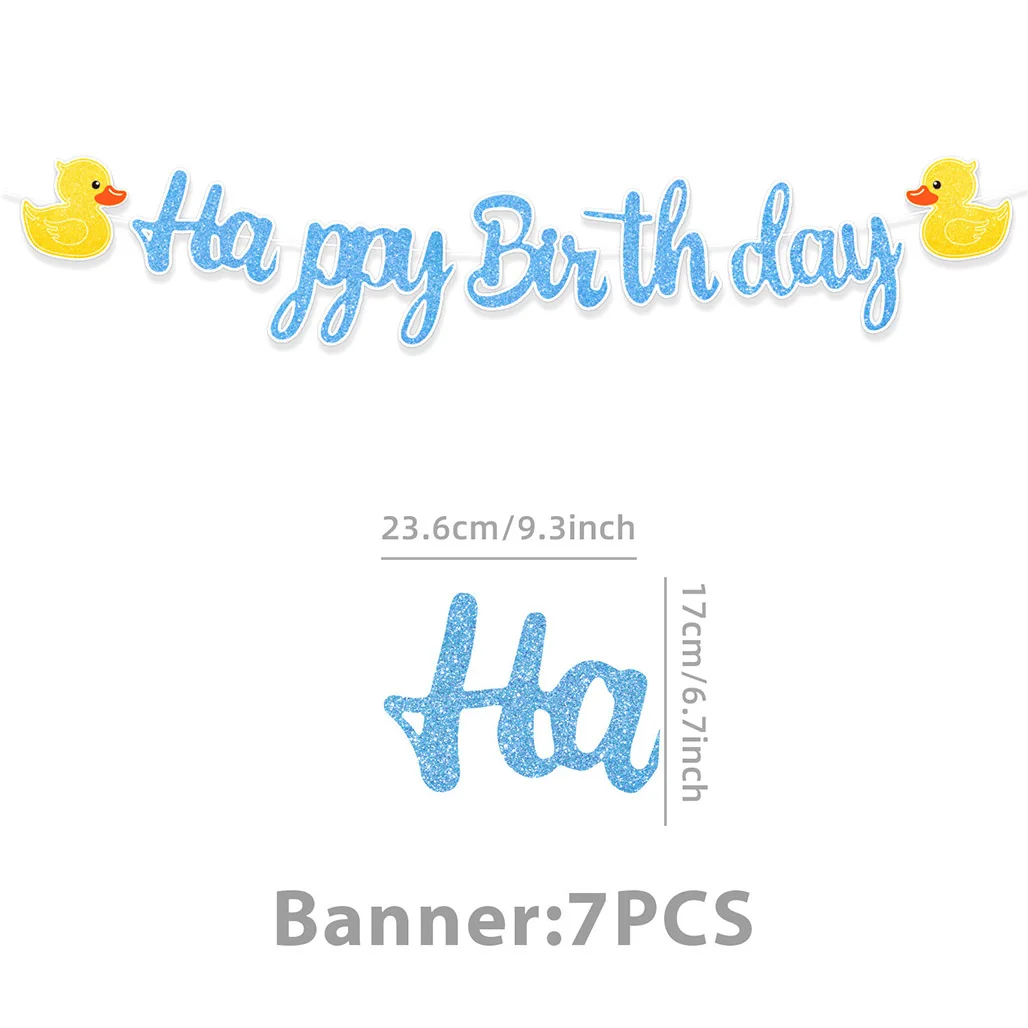 Niedliche Gelbe Gummi-Enten Baby-Shower-Party Dekorationen Papier-Tischgeschirr Teller Becher Banner Jungen Mädchen 1. Geburtstag Zubehör – Detail 3