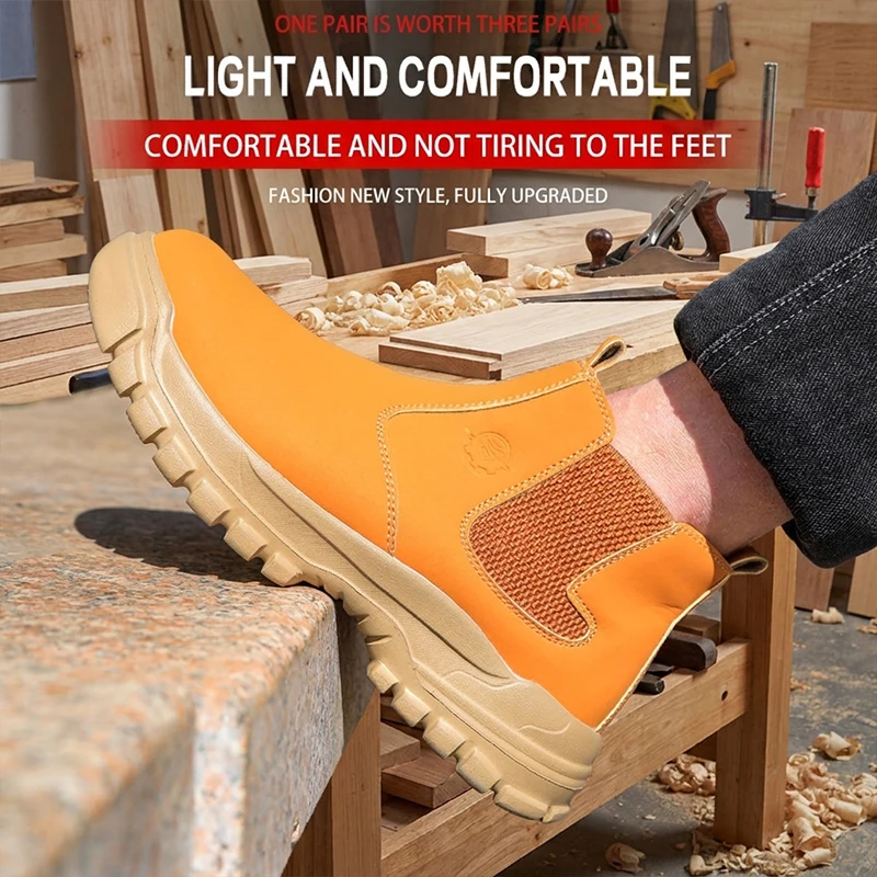 Unisex High Ankle Steel Toe Anti-Nail Puncture Work Shoes for Factory & Heavy Duty Sites Anti smash Anti pierce Safety shoese