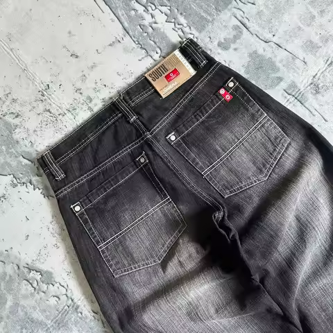 American Minimalist Fashion Hip-hop Joker Jeans Street New Clearance Spot Hot-selling Wide-leg Pants Unisex Loose Casual Jeans