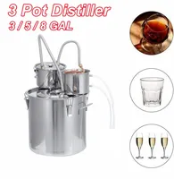 12/20L 3pot Distiller Wine Brewing Machine  Alcohol Still Stainless Copper DIY Home Brew Water Wine Essential Oil Brewing Kit