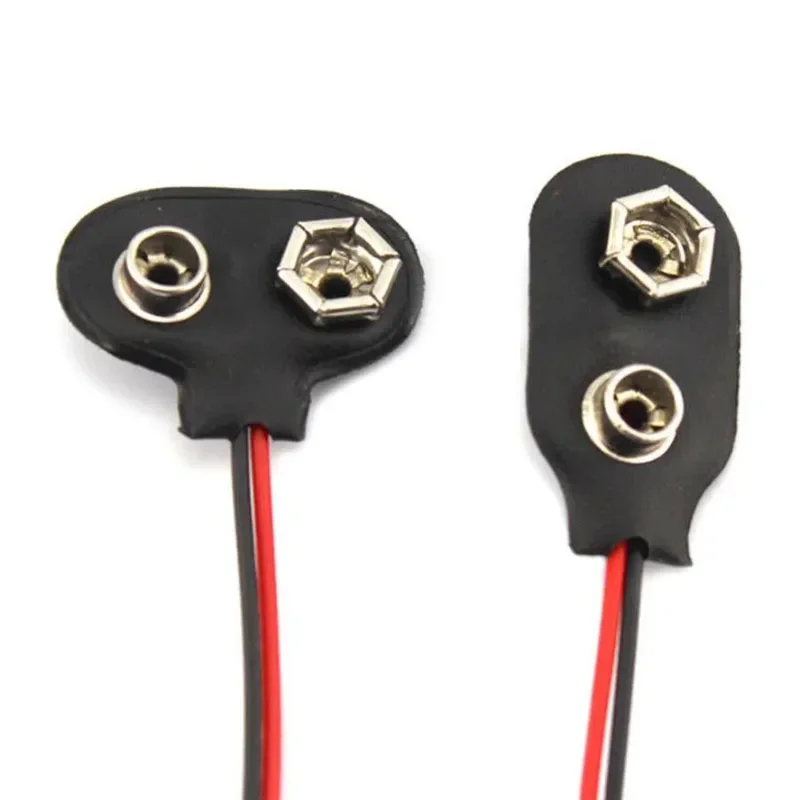 T/I type 15cm black red cable connection 9V battery clip connector buckle with DC connector 9v battery buckle
