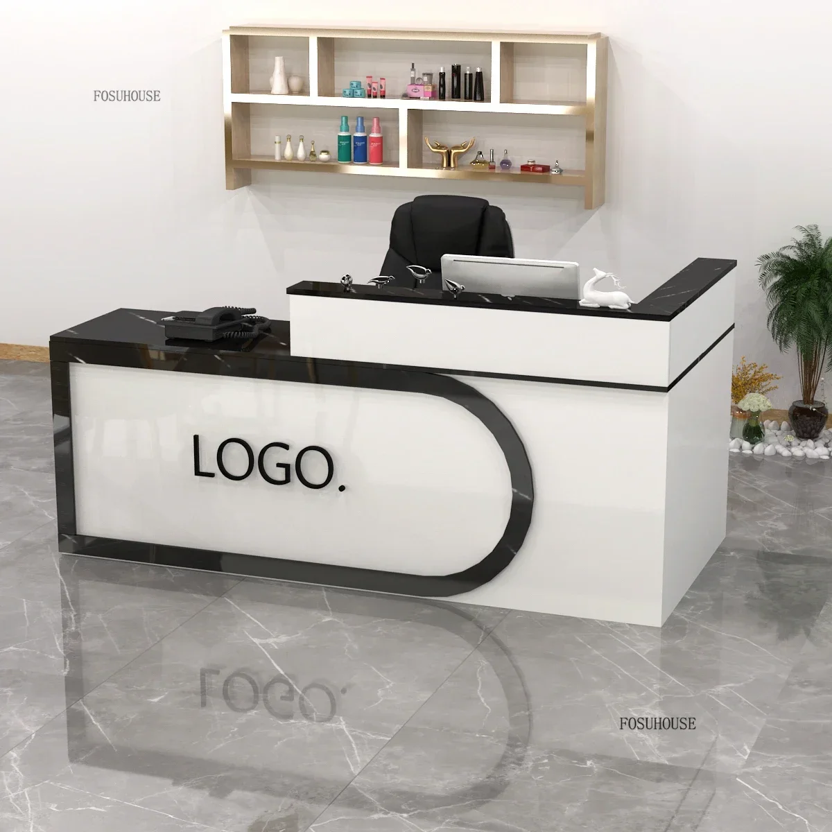 

Company Reception Desks Beauty Salon Cash Counter Training Institution Service Counter Small Commercial Bar Reception Table C