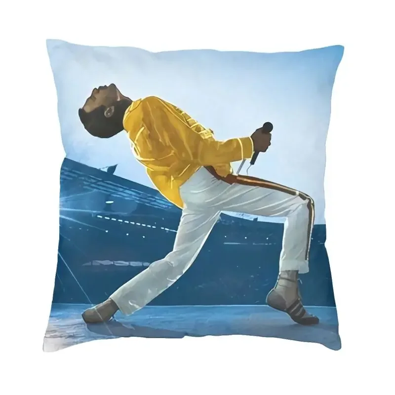 

Music Singer Freddie Mercury Square Pillow Case Home Decor Cushions Throw Pillow for Sofa Double-sided Printing