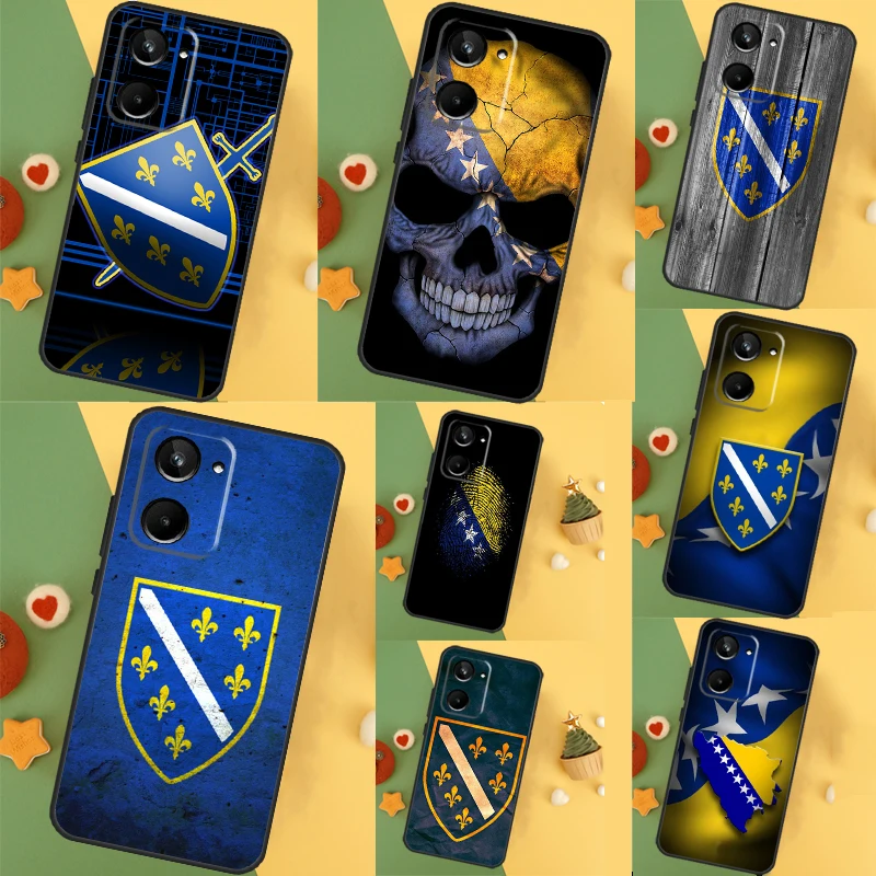 Bosnien und Herzegowina Flagge Fall für Realme c67 c55 c53 c51 c35 c33 c31 c30 c25s c21y gt neo 6 gt5 9 10 11 12 pro plus