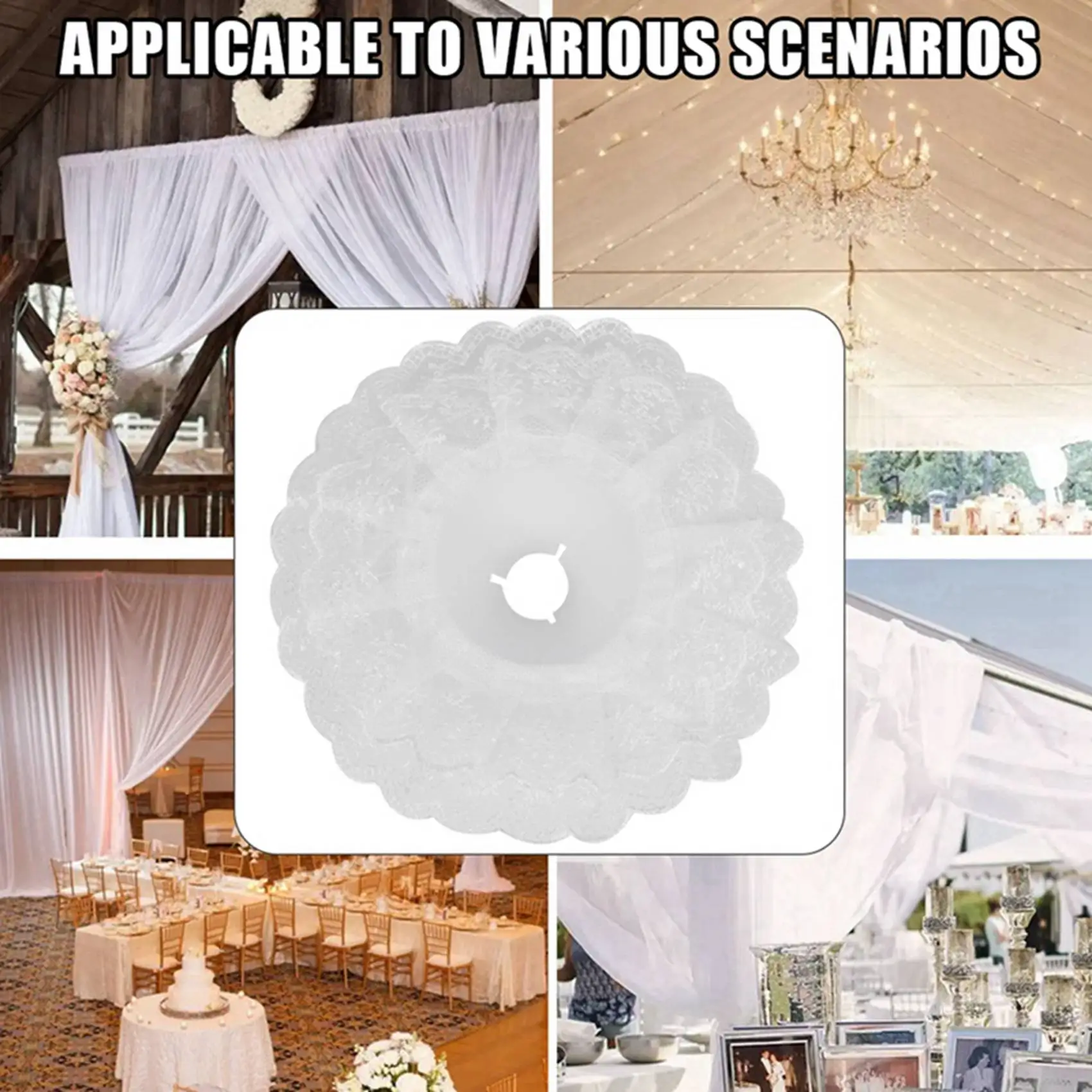 6Pcs Lace Bouquet Collar, Lace Collar DIY Bouquet Holder Wedding Bridal Bouquet Collar White Lace Decoration Bouquet Holder