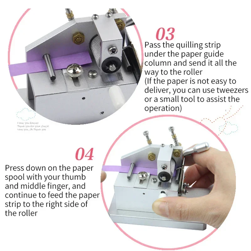 ماكينة لف الورق اليدوية ذاتية الصنع أدوات صنع الزهور ماكينة شرابة فنية لفة قطع ملونة مصنوعة يدويًا #5