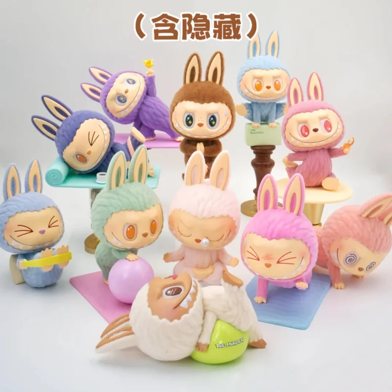 Genuine Labubu Lazy Yoga Series Blind Box Cute Labubu Doll Mystery Box Collection Tabletop Decoration Toys Kids Birthday Gift