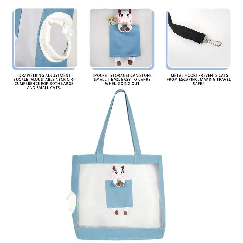 Cat Carrier Bag Sling Shoulder Sling Pet Carrying Bag For Travel Travel-Friendly Cat Tote Bag Breathable Cat Carrier Bag With