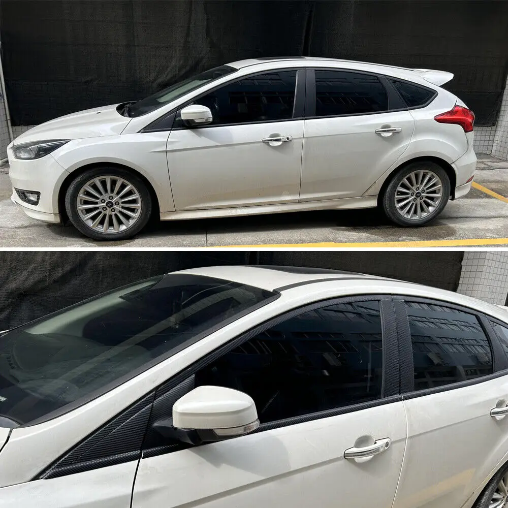 Matte/Glossy Black Chrome Delete Window Trims For Ford Focus 2012-2018 Hatchback