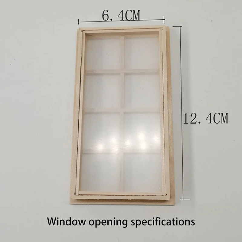 1 Piece DIY Handmade Material 1:12 Wood Dollhouse 8-grid Window Unpainted Furniture Supplies Miniature Kids Toy