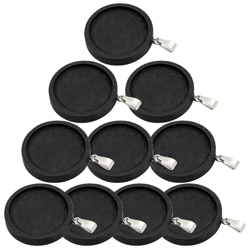 

10pcs Wooden Bezel Pendant Trays DIY Jewelry Making Round Tray for Necklaces Charms Bracelet Crafting Blank Base