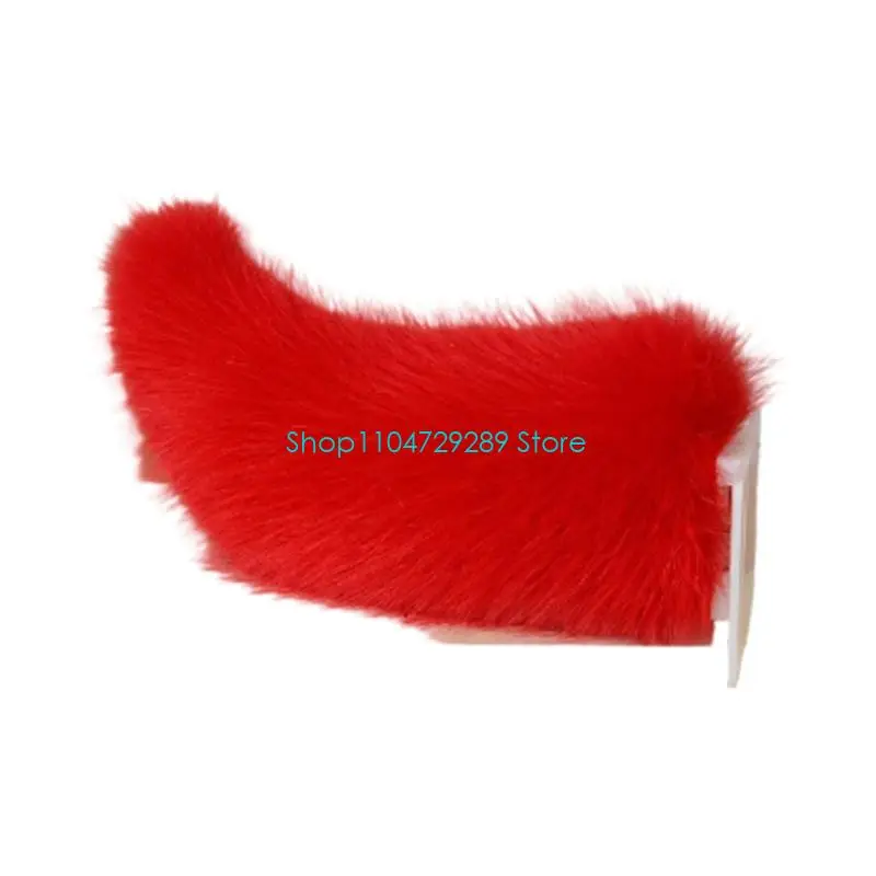 D8KE Interactive Wiggling Plush Tail Attachment with 3 Speed Settings No Drilling Needed Tail Auto Ornament for Vehicles