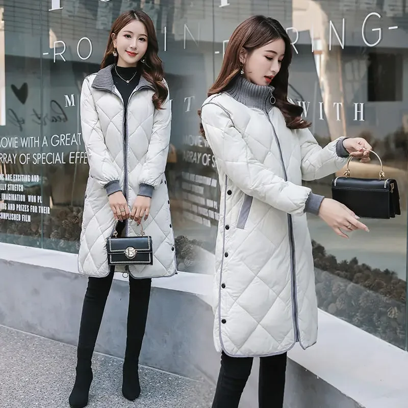 Women Long Coats Warm Loose Outwear Stand Collar Winter Jackets Female Parkas 2023 Autumn Winter New Korean Down Cotton Overcoat