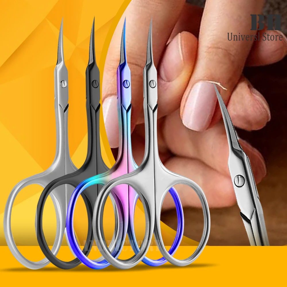 

1Pc Russian Cuticle Scissors Nipper Dead Skin Scissors Stainless Steel Manicure Pedicure Tools Portable Exfoliating Nail Trimmer