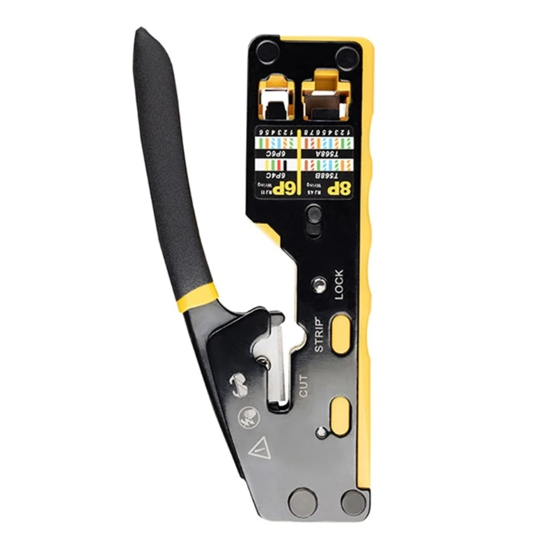 Data Cable Crimper Wire Cutter RJ45 Pass-Thru Connectors Crimp Tool Modular Cat5 Cat5e Cat6 Crimping Tool