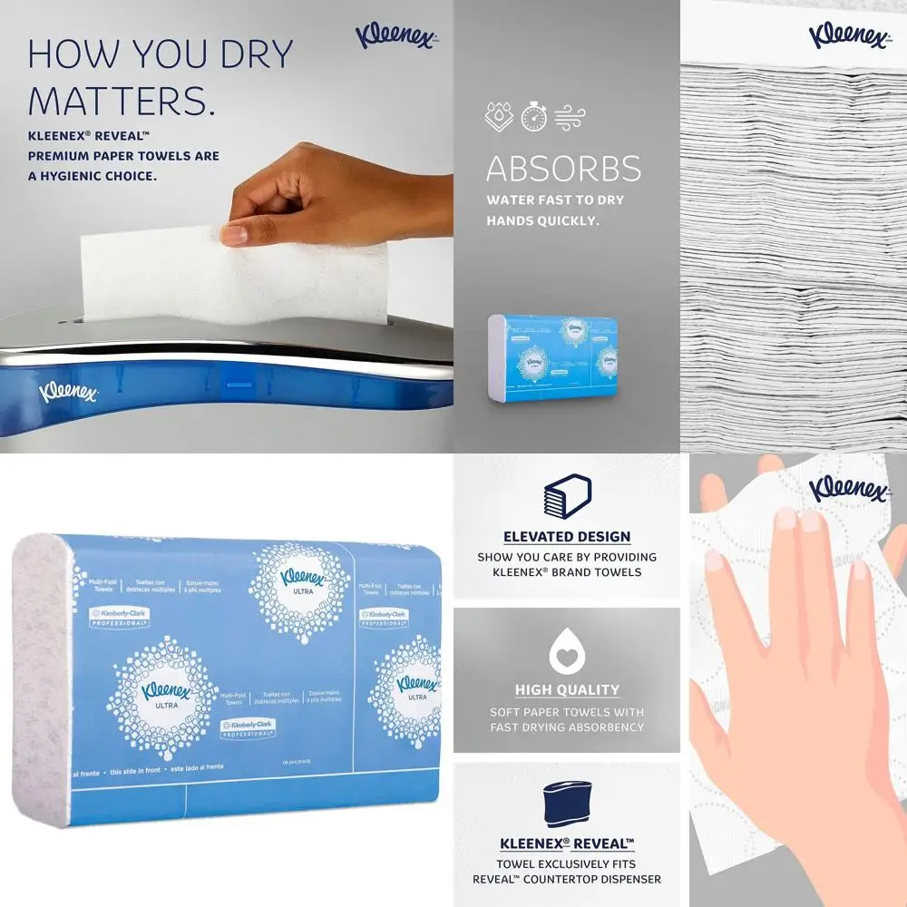 

8 x 9.4 Inch 2-Ply White Multi-Use Towels, 16 Pack