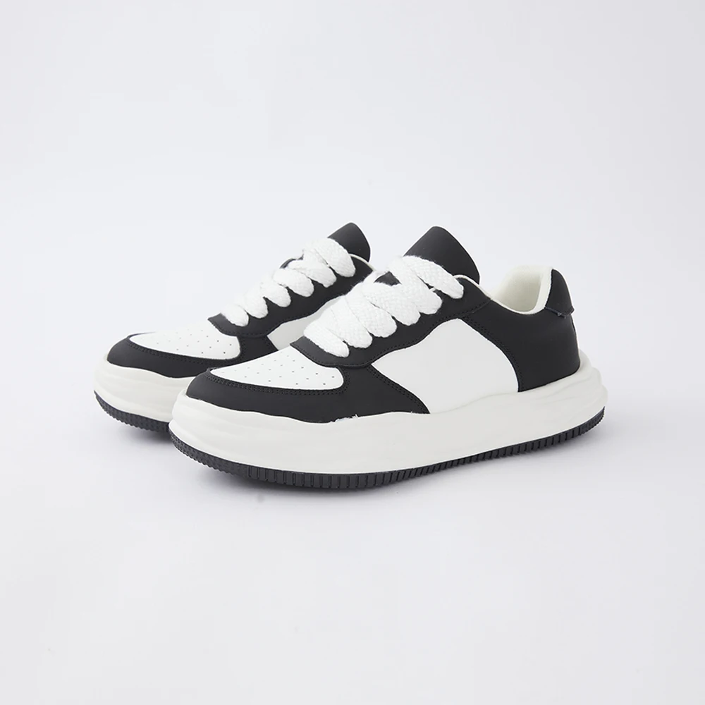 Metersbonwe-Women's Skateboarding Shoes Low Cut Outdoor Walking Jogging  Sneakers Lace Up White Black spring And Autumn