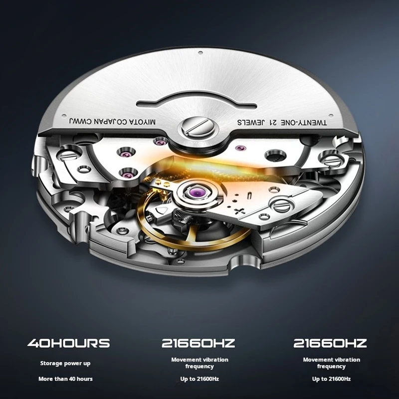 LINGKE orologio meccanico con zaffiro di lusso di marca per uomo in acciaio inossidabile settimana della moda data movimento MIYOTA orologi automatici da uomo