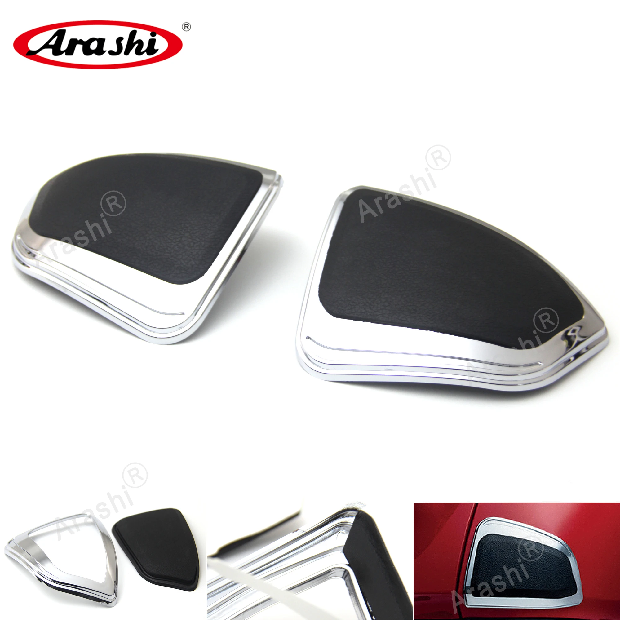 

ARASHI Gold Wing Chrome ABS Saddlebags Front Protector Pads For HONDA GL1800 Goldwing 2006 - 2017 GL 1800 Saddle Accessories