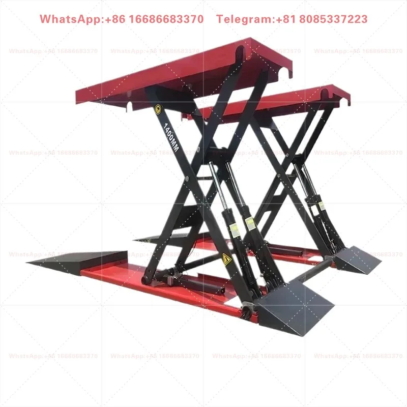 Portable Hydraulic Mid Rise Car Scissor Lift 3000-4000kg 1.2-1.4m For 110V 220V 380V Garage Maintenance Tool
