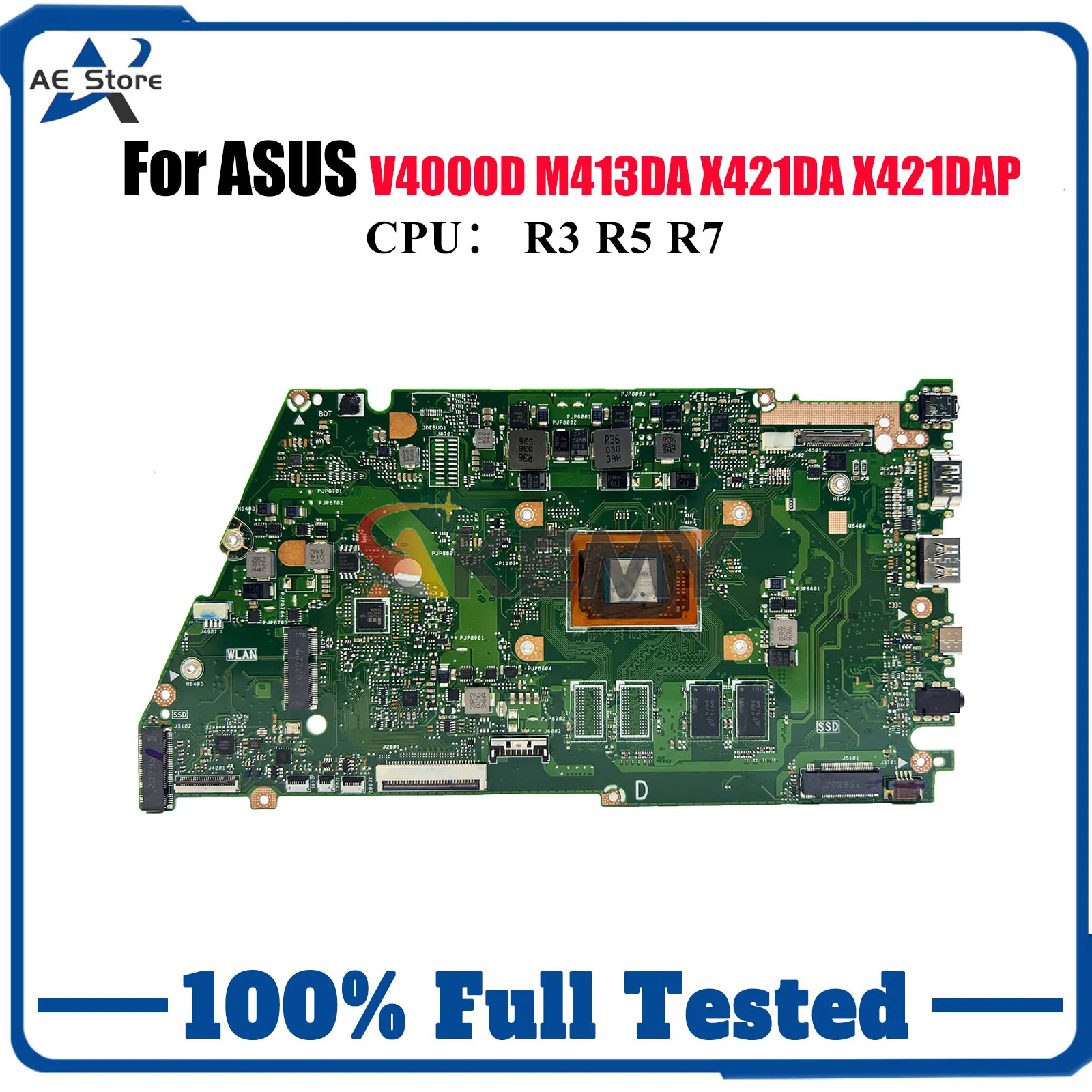

X421DA Laptop Motherboard For ASUS VivoBook X421D V4000D X421DAP M413DA X421DA Mainboard W/ R3 R5 R7 CPU 100% tests OK fast ship