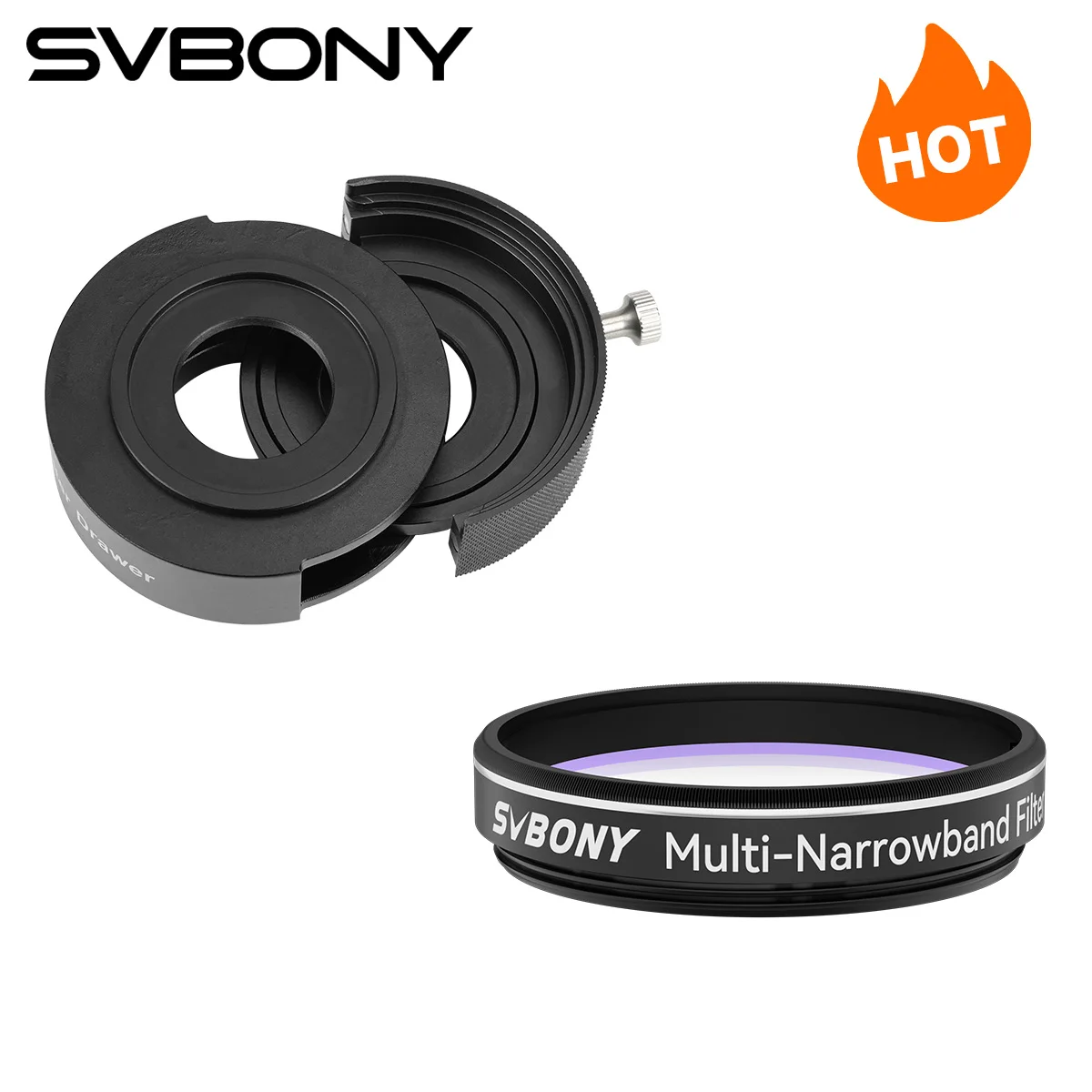 Svbony SV240 Multi-Narrowband Galaxy & Nebula Filter and SV226 Filter Drawer Nti-Light-Leaking Design for Deep Sky Photography