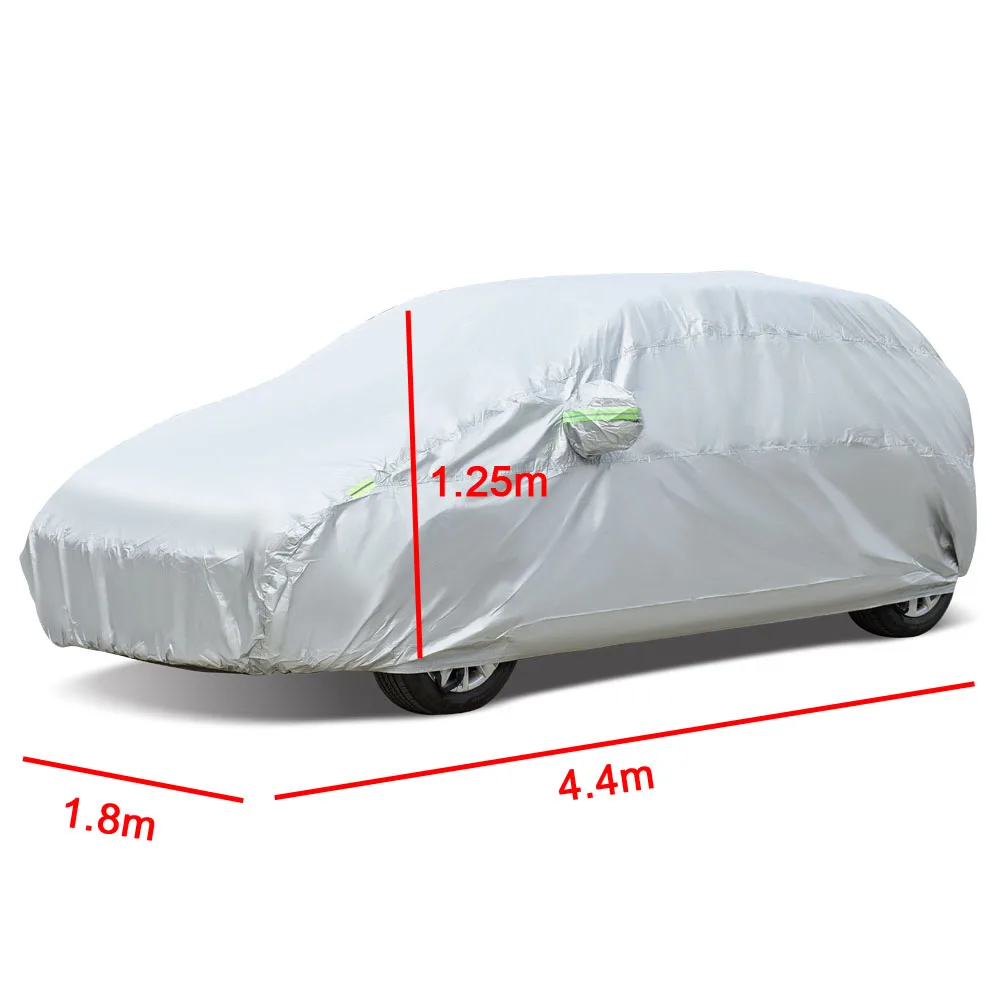 Car Cover All Weather Car Body Covers All Season Dustproof UV Resistant Snowproof Universal Hatchback Car Cover