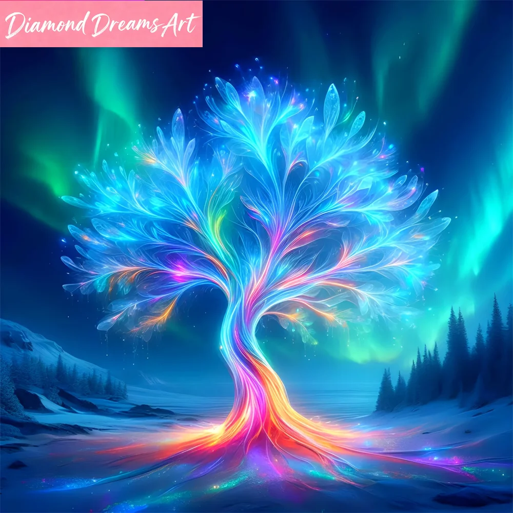 5D DIY Baum-Diamant-Mosaik Landschaft, Geeignet für Anfänger, Diamantmalerei Neuerscheinung, Stickerei, Feiertagsgeschenke, Rahmenlos