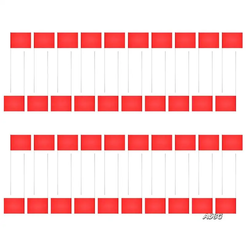 

40Pcs Red Marking Flags For Lawn, Lawn Marking Landscape Flags, Yard Watering Flags, Non-Stick Irrigation Flags