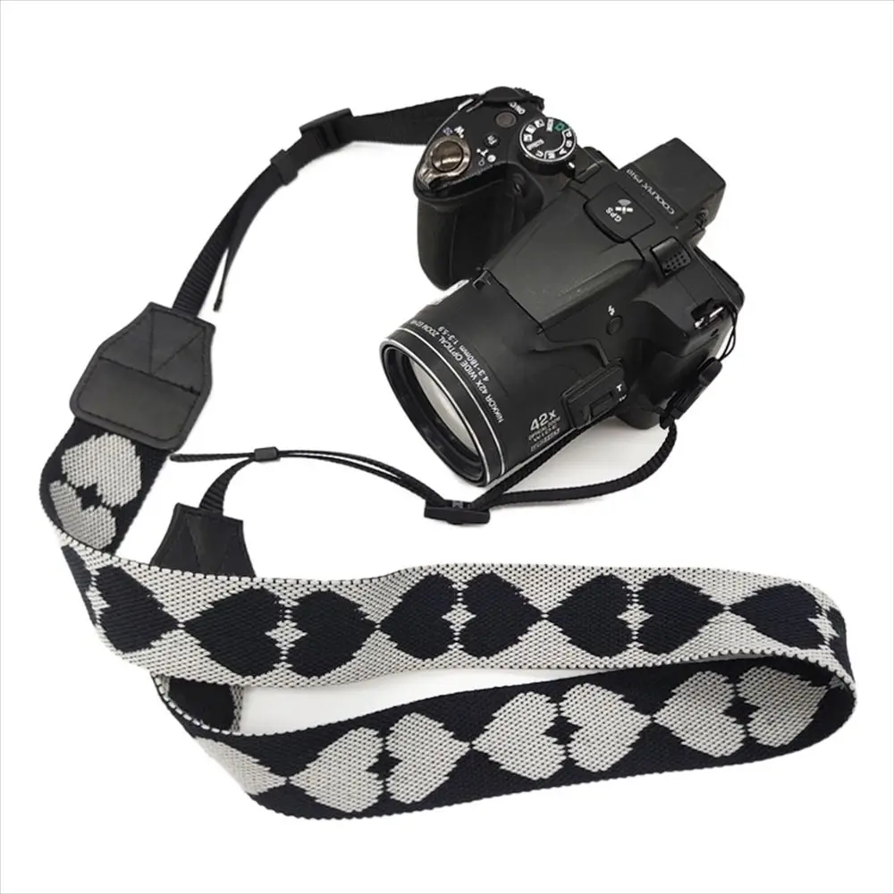 Photographic Equipment Love Heart Camera Shoulder Strap Adjustable Vintage Camera Neck Belt Nylon Colorful SLR Camera