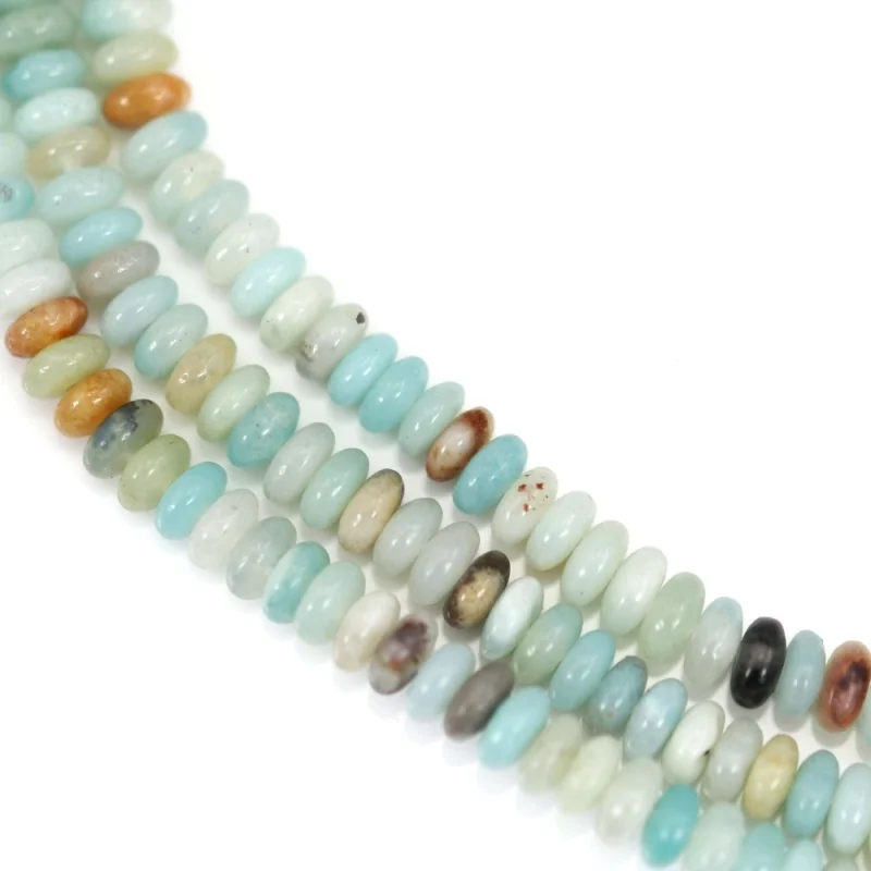 Amazonite multicolor Beads Strand Heshi Rondelle 2x4mm Natural Semiprecious Stone For Jewelry Making  DIY Bracelet Earrings