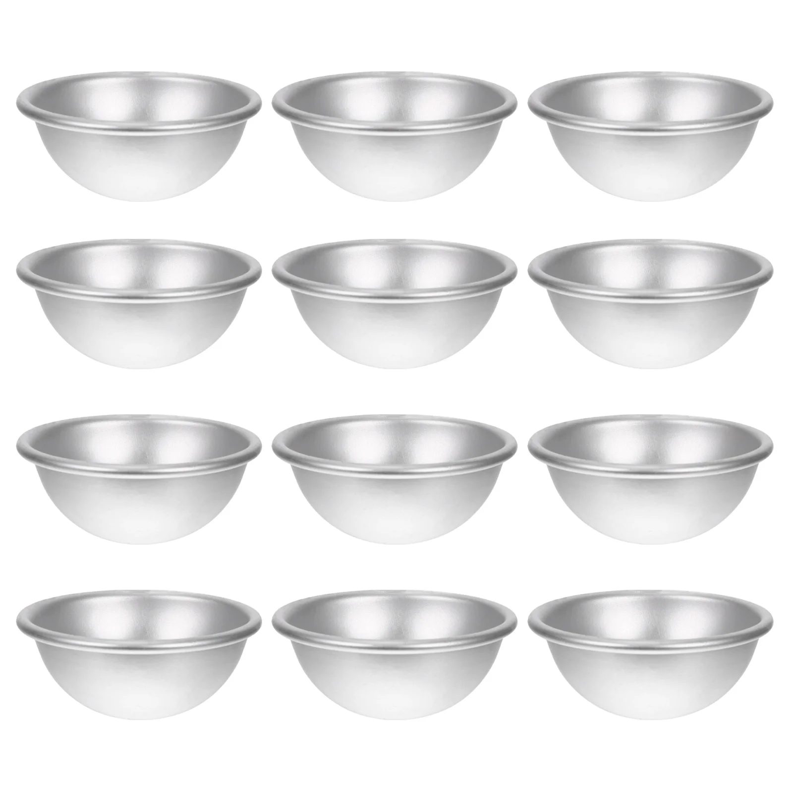 12Pcs Creative Bath Salt Molds for DIY Semicircular Ball Bath Bombs Durable Aluminium Alloy Molds for Professional Use