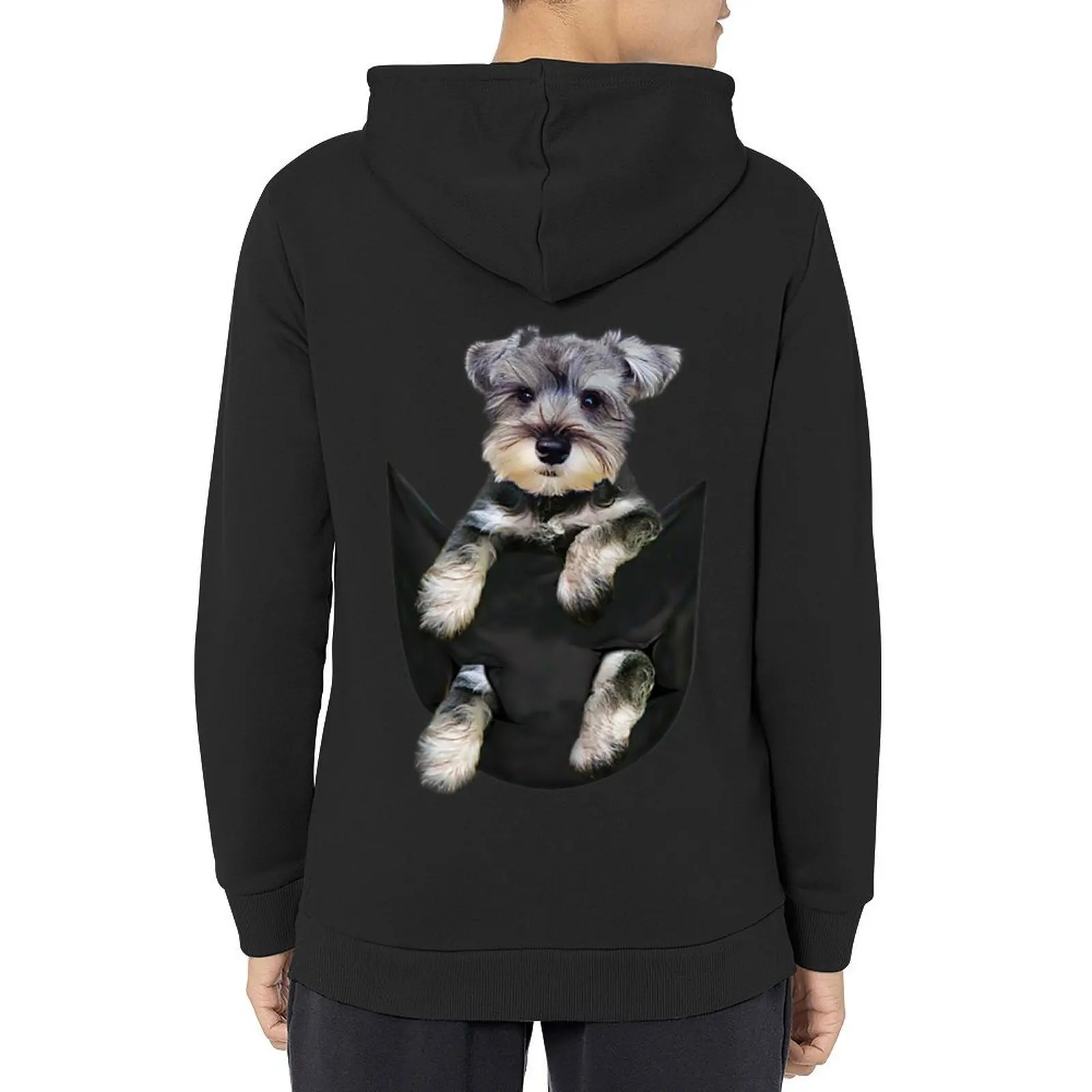 

Schnauzer Dog in Pocket Puppy Gifts Hoodie men clothes graphic t shirts men autumn new products anime hoodie