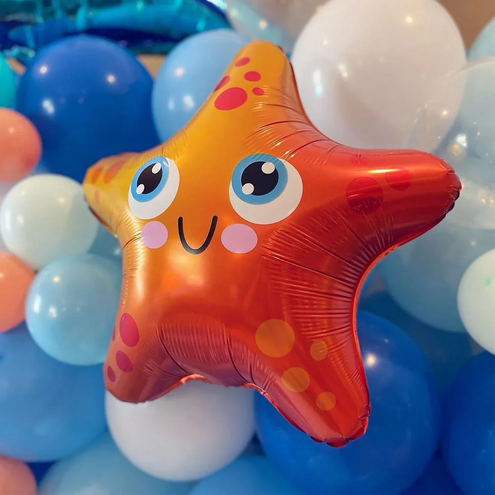 Under the sea Birthday Decoration Sea Animal Balloon Shell Starfish Fish Sea Horse Octopus Shark Balloon Ocean World Party Ball