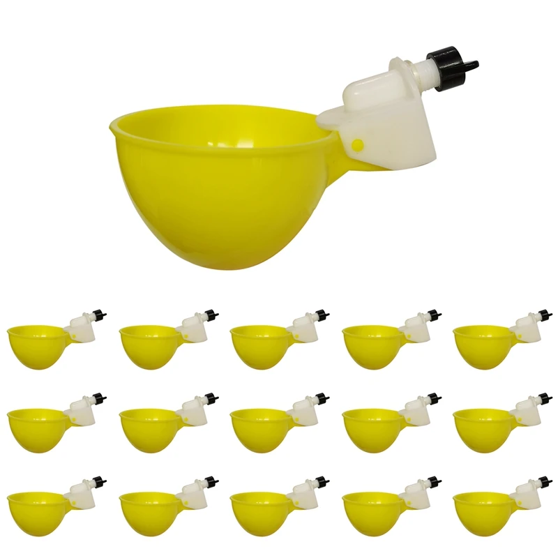 

15Pcs Chicken Waterer Automatic Drinker Chicken Feeder Plastic Poultry Water Drinking Cups Poultry Farm Animal Supplies