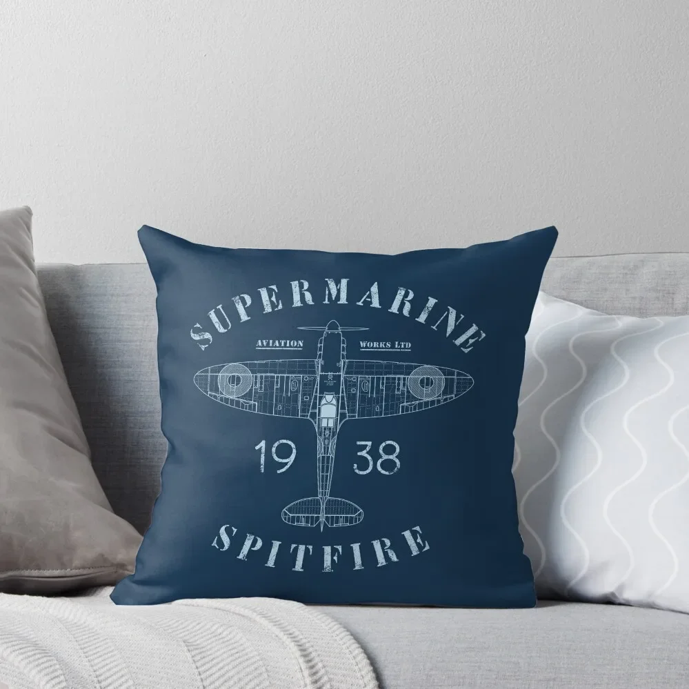 Spitfire Blueprint Throw Pillow Cushion Cover New year luxury sofa pillows pillow