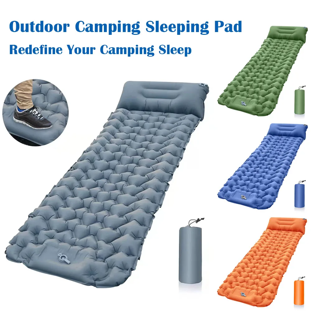 

New Outdoor Camping Sleeping Pad Inflatable Mattress Beach Travel Mat Folding Bed Ultralight Air Cushion Mat Hiking Trekking