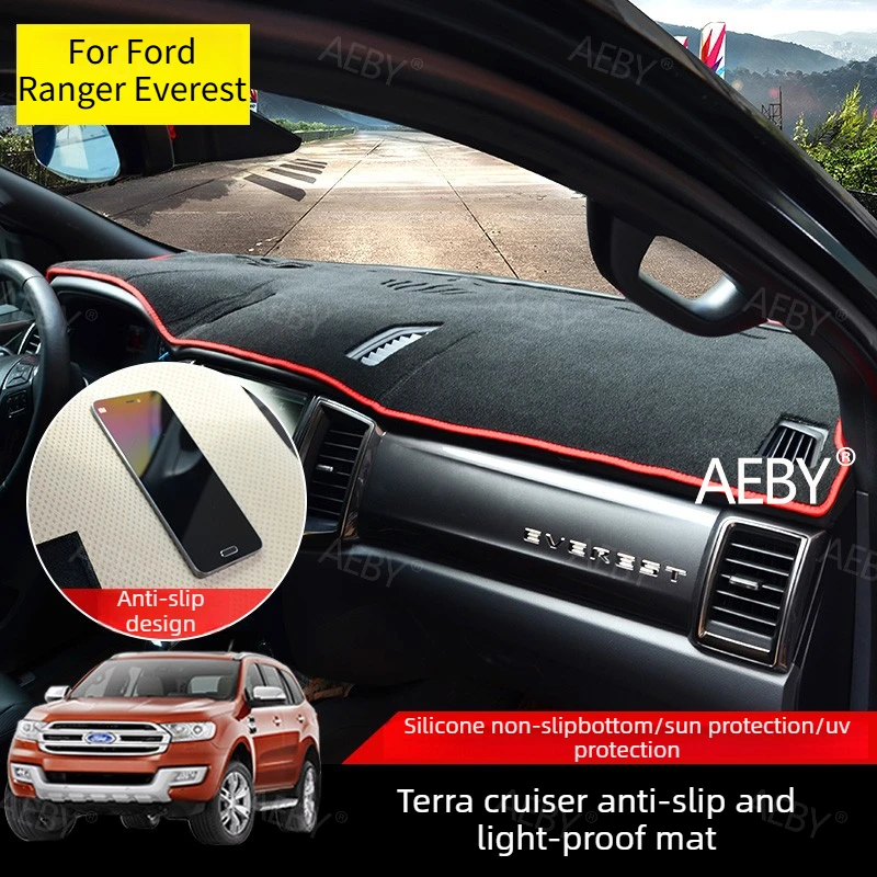 

For Ford Ranger Everest 2015-2021 Dashboard Cover Customized Anti-Glare UV Protection,Anti-slip protective pad,Car interior