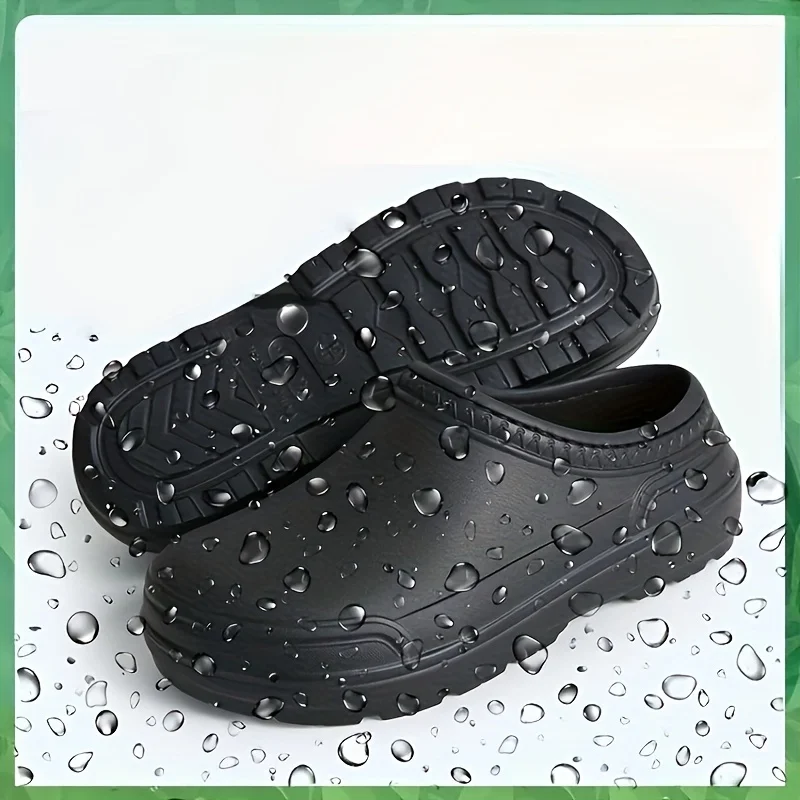 

Профессиональная нескользящая обувь для поваров (мужская и женская) — легкие и удобные туфли без шнурков на деревянной подошве, верх из ЭВА + водонепроницаемая/нескользящая резиновая подошва — всепогодная рабочая обувь, подходящая для кухонь, больниц, рес