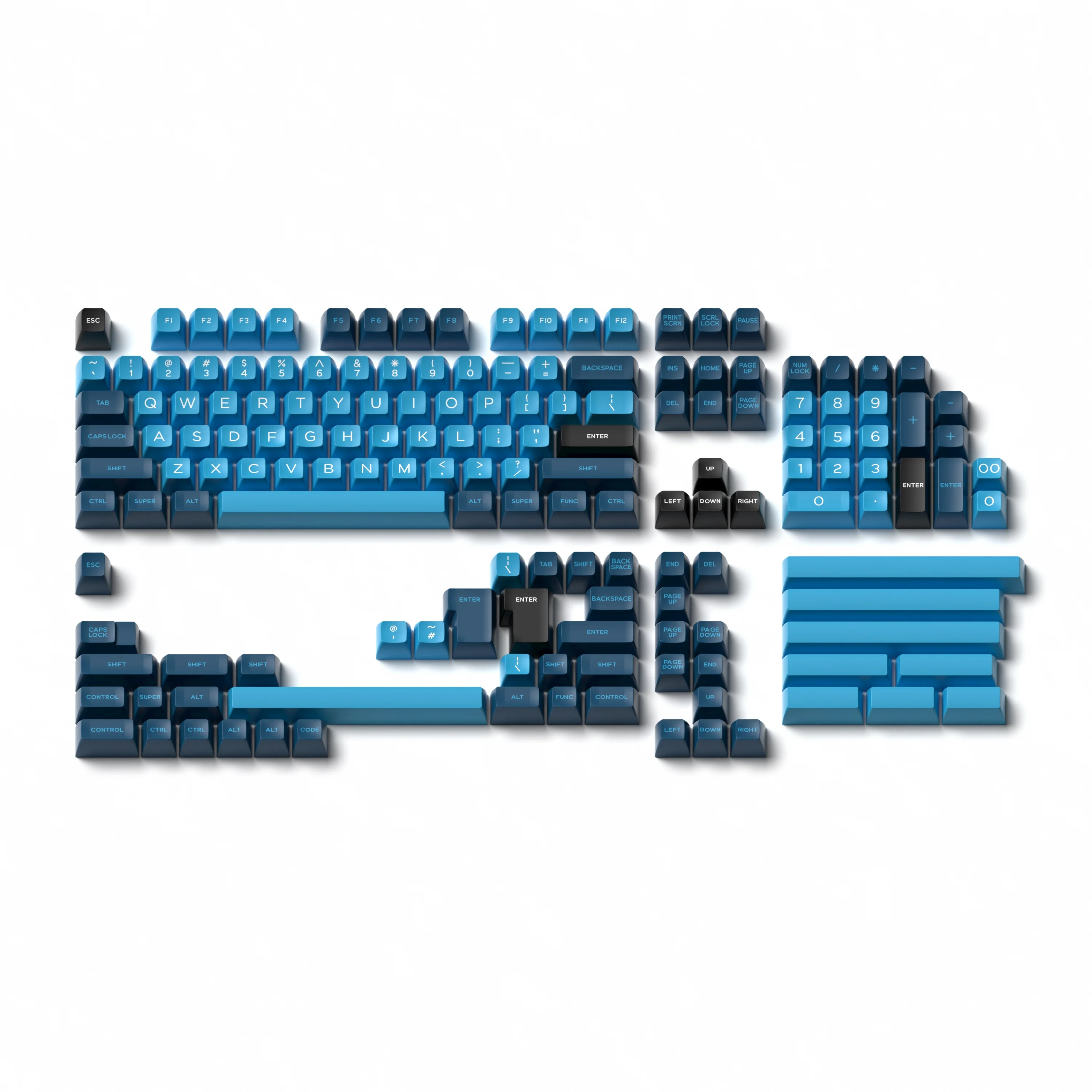 Imagem -03 - Domikey-teclas Blue Wave Perfil Abs SA de Tiro Duplo 68 84 80 81 108 980 Teclado Interruptor mx 159 Teclas