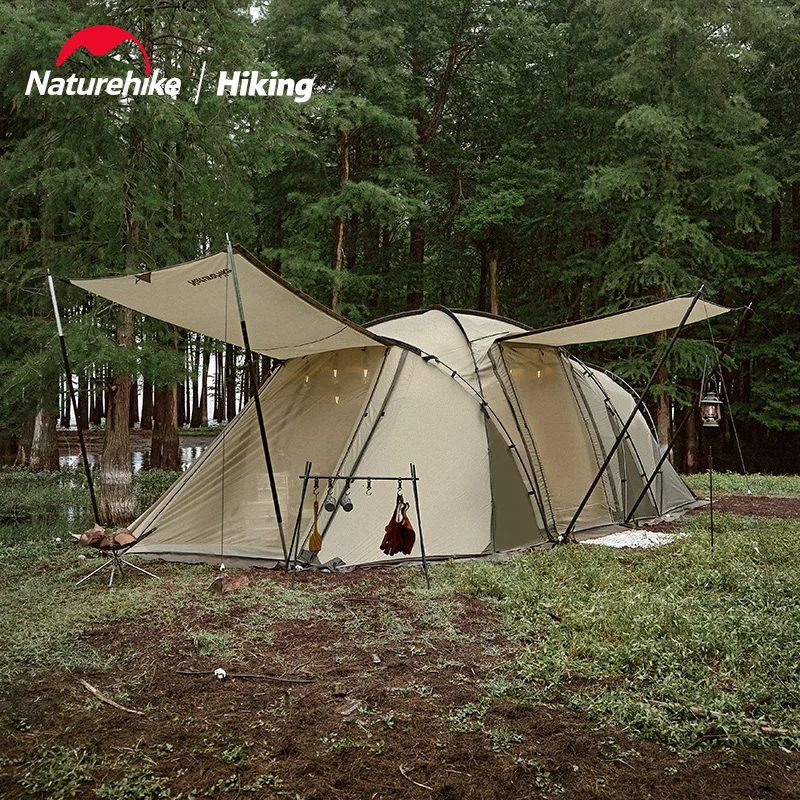 Naturehike Aries Tunnel Tent  Camping Outdoor Travel 4 Season Extended Loop Tent For 4-6 Person Geodesic Double Layer Large Tent